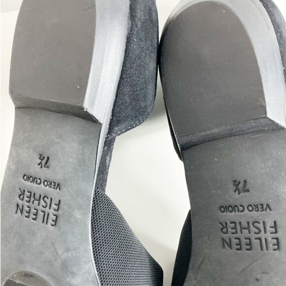 Eileen Fisher Womens Black Suede Pointed Toe Flats Shoes Classic Slip On 7.5 - Picture 6 of 6